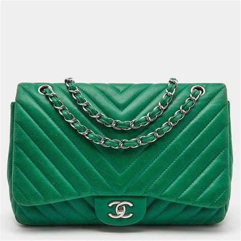 chanel chevron bag small|Chanel green 17s Chevron.